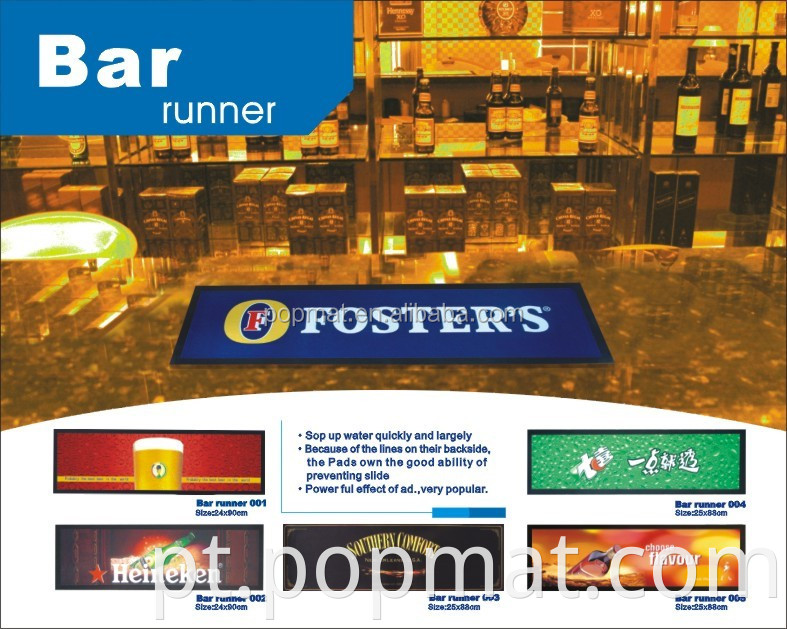 Cool Premium Rubber Beer Bar tapetes com barra de mesa de tamanho personalizado corredor